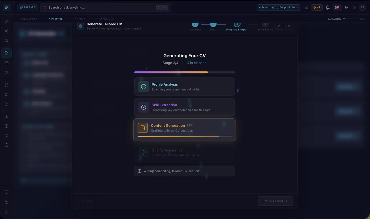 CV wizard — tailoring to a specific role